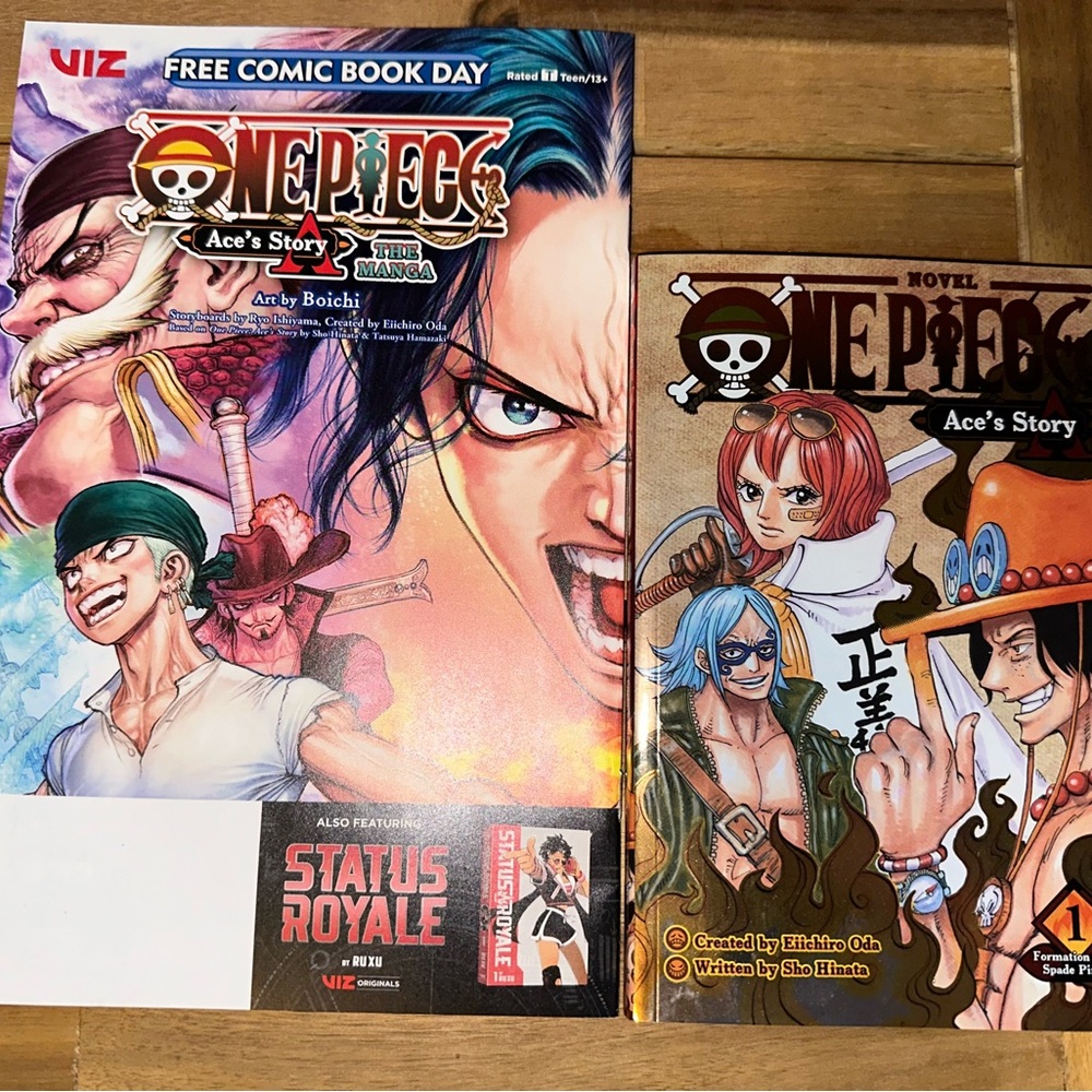 One Piece Ace's Story Volume 1 Novel and Free Comic Day Manga preview Set